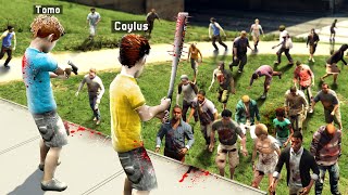 MASSIVE ZOMBIE HORDE Chases KIDS in GTA 5 RP [upl. by Riay254]