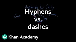 Hyphens vs dashes  Punctuation  Khan Academy [upl. by Ailyn]