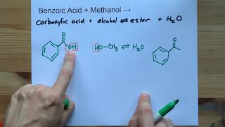 Benzoic Acid  Methanol   Methyl Benzoate  Water [upl. by Belshin]