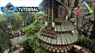 ARK Ragnarok  How to Build a House  Cliff platform round base build No Mods [upl. by Leina]