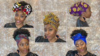 5 WAYS TO TIE A HEADWRAP  TURBAN  SCARF QUICK amp EASY TUTORIAL [upl. by Adlig]