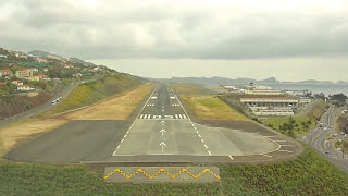 Airbus A320 Landing Funchal Madeira  Flight Deck View [upl. by Shaum]