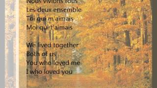 Andrea Bocelli  Les feuilles mortes with FrenchEnglish lyrics [upl. by Alayne]