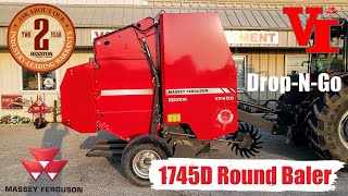 Massey Ferguson HESSTON 1745D Round Baler with DropnGo  Only Needs 40 PTO HP [upl. by Nitsua]