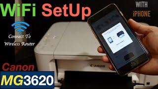 Canon Pixma MG3620 WiFi Setup Connect To Wireless Router Review [upl. by Honig]