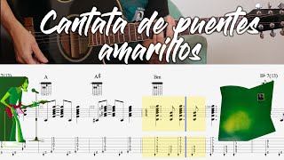 Cómo tocar Cantata de puentes amarillos  Spinetta  Tutorial Guitarra  Tab Partitura [upl. by Tingey]