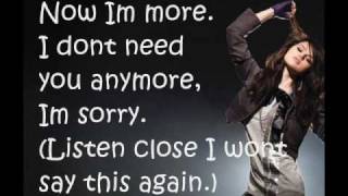 Selena Gomez amp The Scene  I Wont Apologize  Lyrics On Screen [upl. by Bengt621]