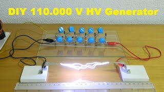 DIY Flyback trafo CockroftWalton voltage multiplier 110000 Volts [upl. by Rihsab]