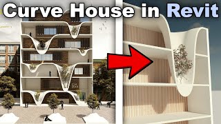 Curve House Facade in Revit Tutorial [upl. by Ettevol]