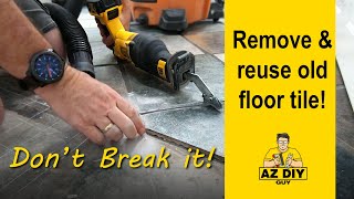 Removing a Floor Tile without Breaking it  ReUse Discontinued Tile [upl. by Yelsiap436]