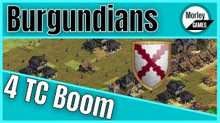 AOE2 Burgundians Build order  252 4 Town Centre Boom [upl. by Maudie]