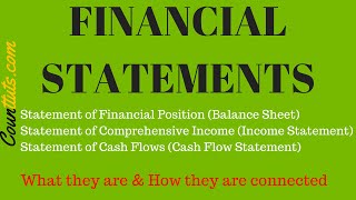 The Financial Statements amp their Relationship  Connection  Explained with Examples [upl. by Kcub4]