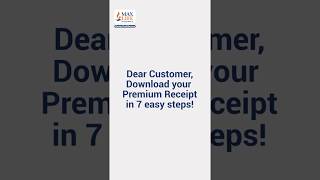 How to Download Your Premium Receipts Online  Max Life Insurance [upl. by Malena741]