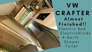 VW Crafter Campervan Conversion  Van Tour  Electric Lift Bed 4 Berth with Shower MWB [upl. by Colline]