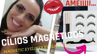 COMO COLOCARUSAR CÍLIOS POSTIÇOS MAGNÉTICOSMAGNETIC EYELINER EYELASH SUITTESTEI [upl. by Anselme]