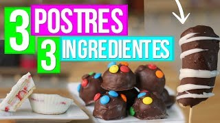 3 Postres con 3 Ingredientes SIN HORNO  RebeO [upl. by Bull607]