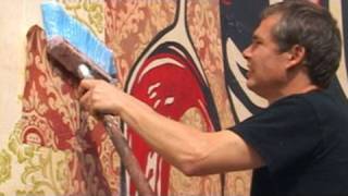 Shepard Fairey Creates Mural on Houston street [upl. by Namyl380]