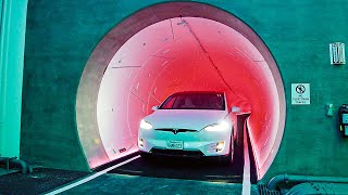 Tesla Underground Tunnel Automated Transportation System at Las Vegas Convention Center Loop [upl. by Inanaup]