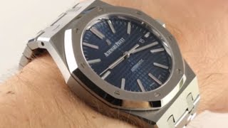 Audemars Piguet Royal Oak Blue Dial 15400ST Luxury Watch Review [upl. by Hittel]