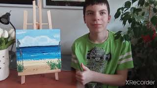 Malowanie farbami akrylowymi Tutorial Odc 10  Plaża Artysta Mat [upl. by Merta]