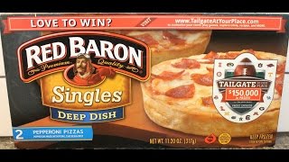 Red Baron Singles Deep Dish Pepperoni Pizzas Review [upl. by Llyrrad139]