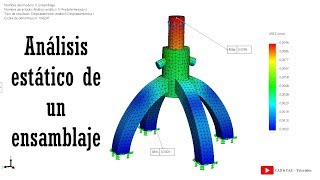 Análisis estático de un ensamblaje  Simulación  SolidWorks Simulation [upl. by Brennan503]