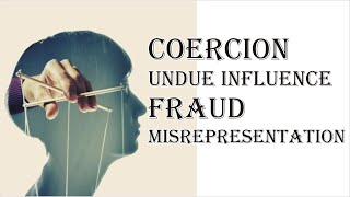 Coercion Undue Influence Fraud Misrepresentation  Indian Contract Act 1872  Law Guru [upl. by Lennod]