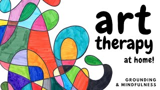 ART THERAPY activity for anxiety grounding amp mindfulness Therapeutic art projects at home [upl. by Irb]