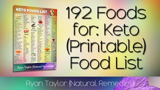 Keto Foods List Printable  192 Low Carb Foods [upl. by Naarah]