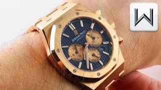 Audemars Piguet Royal Oak Chronograph BLUE DIAL 26331OROO1220OR01 Luxury Watch Review [upl. by Marjie409]