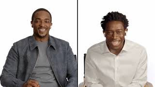 Damson Idris and Anthony Mackie talk about their crushes  Outside the Wire Interview [upl. by Hamrah]