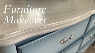 Chalk Paint Furniture Makeover  Blending Technique  Shading  Whitewash [upl. by Nyrat535]