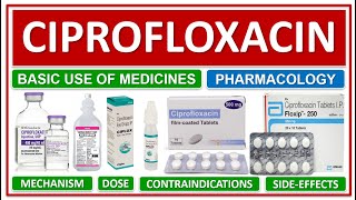 CIPROFLOXACIN MEDICINE BASIC USE ORAL DOSE IV DOSE INDICATIONS CONTRAINDICATIONS SIDE EFFECTS [upl. by Babb]