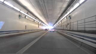 Driving in USA  Hampton Roads Bridge Underwater Tunnel Norfolk Virginia [upl. by Hammer]