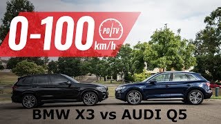 2019 Audi Q5 50 TDI vs BMW X3 xDrive30d 0100kmh amp engine sound [upl. by Appel]