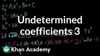 Undetermined coefficients 3  Second order differential equations  Khan Academy [upl. by Isnam]