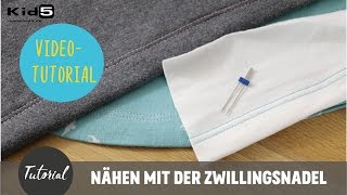 Nähen mit der Zwillingsnadel DIYNähTutorial [upl. by Atiuqam]