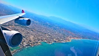 AIRBUS A340300 Spectacular Take Off From HERAKLION CRETE  Edelweiss Air [upl. by Acilegna]