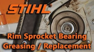 Stihl Rim SprocketCage Bearing ReplacementGreasing How To [upl. by Sadler]