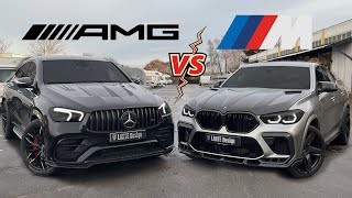 GLE63 S AMG VS BMW X6 M COMPETITION SOUND Comparison Interior Exterior Review [upl. by Eniledgam146]