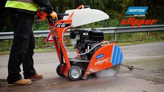 Norton Clipper CS451 Floor Saw  Asphalt and Concrete Cutting [upl. by Zadack483]