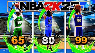 BEST JUMPSHOTS for EVERY BUILD3PT RATING amp HEIGHT NBA 2K23 [upl. by Daht]