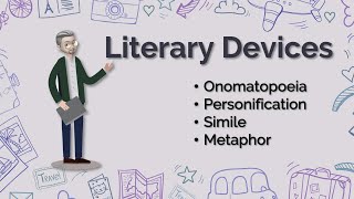 ESL  Literary Devices Onomatopoeia Personification Simile and Metaphor [upl. by Kaiulani254]