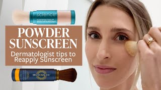 Powder Sunscreens and SPF Reapplication Tips from a Dermatologist  Dr Sam Ellis [upl. by Kinnon]