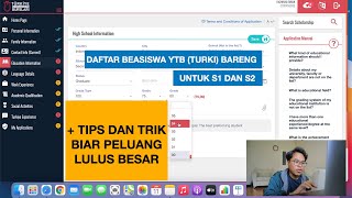 full cara mendaftar beasiswa turki ytb tahun 2021 untuk s1 dan s2 [upl. by Kin]