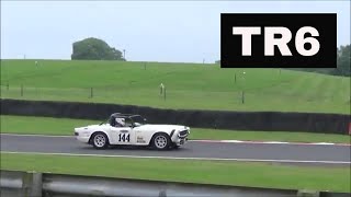 Triumph TR6 on Track  Engine Exhaust Sound [upl. by Salvadore701]