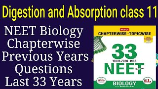 Digestion and absorption class 11 neet previous year questions last 33 years [upl. by Dygall]