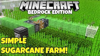 Minecraft Bedrock Simple Expandable Sugarcane Farm Tutorial No Bonemeal MCPE Xbox PC [upl. by Ecinwahs477]