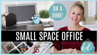 SMALL SPACE ORGANIZING 💙 Desk amp Office Makeover [upl. by Anyotal]