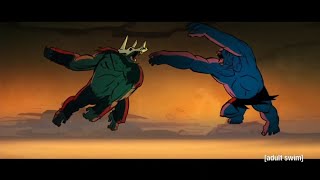 Genndy Tartakovsky Primal Mutated Spear vs MonkeyBoy [upl. by Denby]